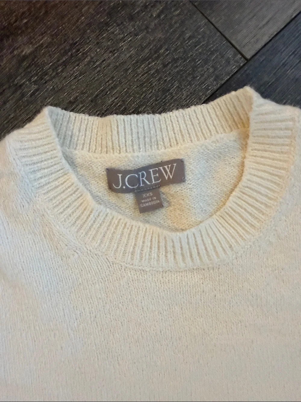 J. Crew Cream Short-Sleeve Crewneck Sweater